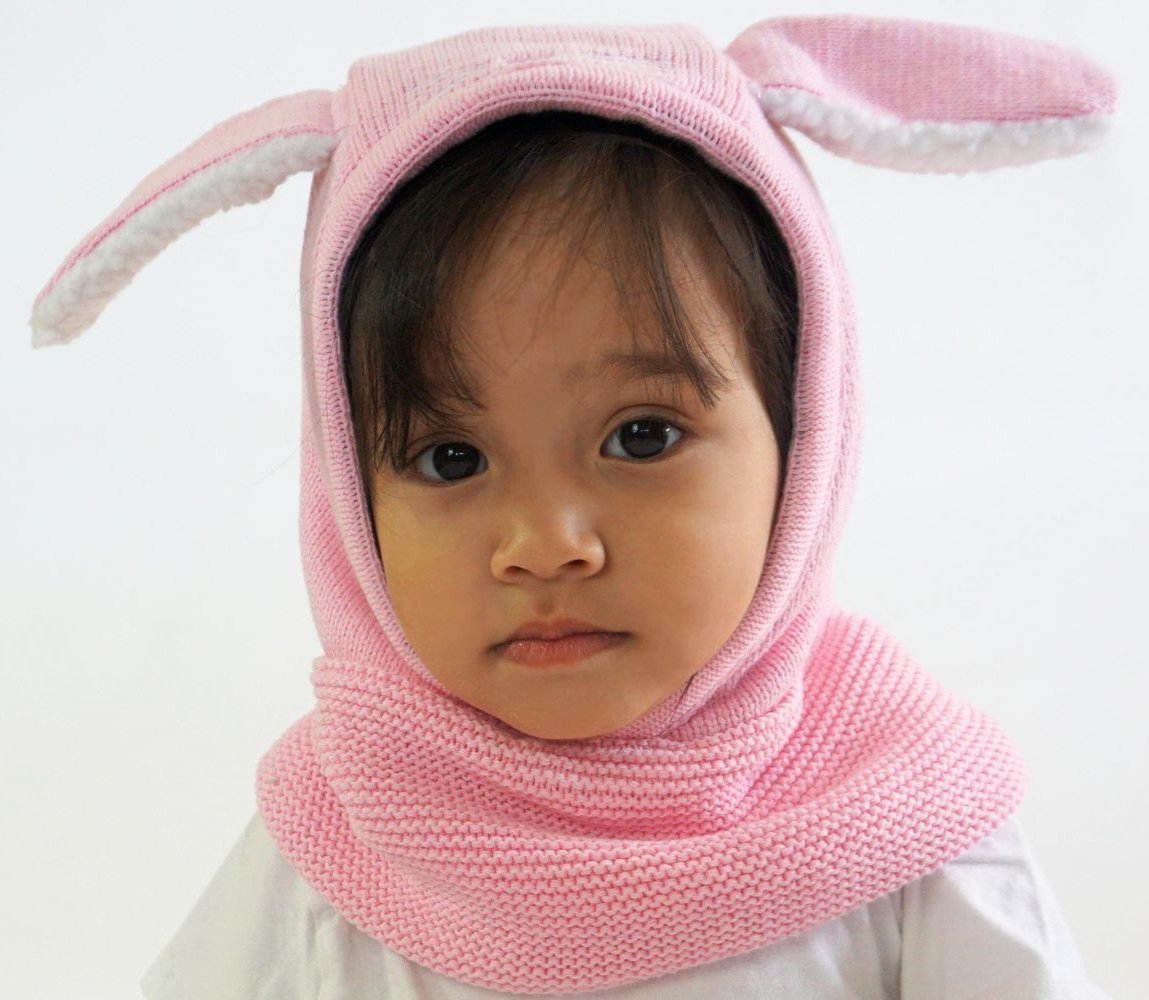 Baby/Toddler Knit Balaclava Hat- Beatrice The Bunny Assorted Sizes