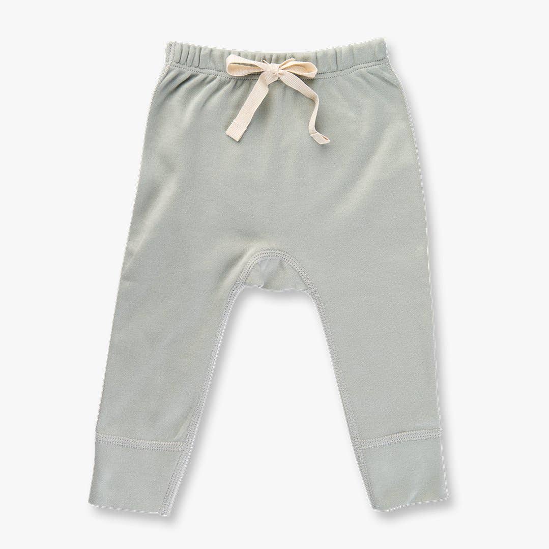 Dove Grey Heart Pants: Grey / White / 6-12m