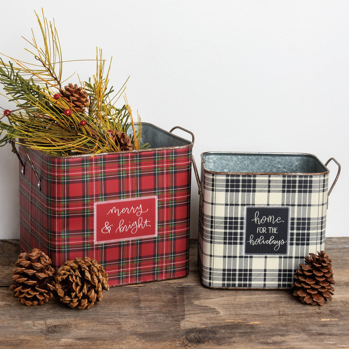 Galvanized Bins- Christmas Assorted