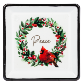 Trinket Dish- Cardinal & Wreath Assorted