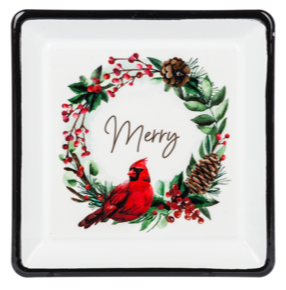 Trinket Dish- Cardinal & Wreath Assorted