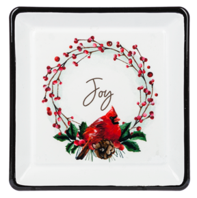 Trinket Dish- Cardinal & Wreath Assorted