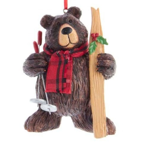 Ornament- Lodge Brown Bear Assorted